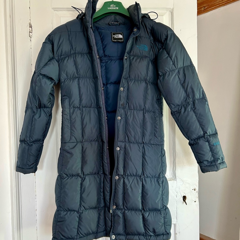 The North Face 600 Long Puffer Coat - Dark Blue Small